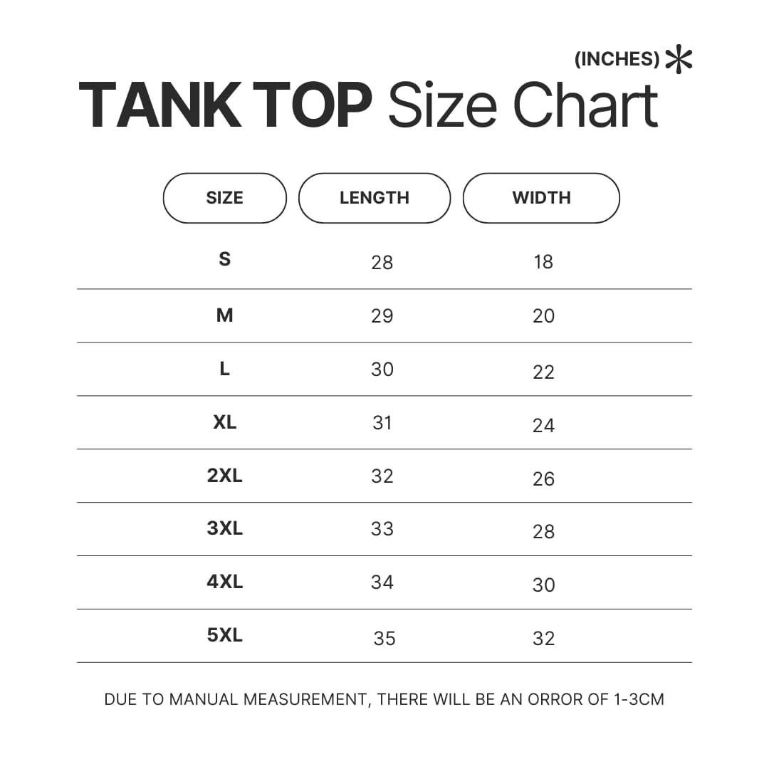 Tank Top Size Chart - Devilman Crybaby Merch