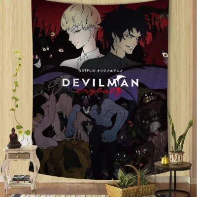 Anime Devilman Crybaby Cartoon Tapestry