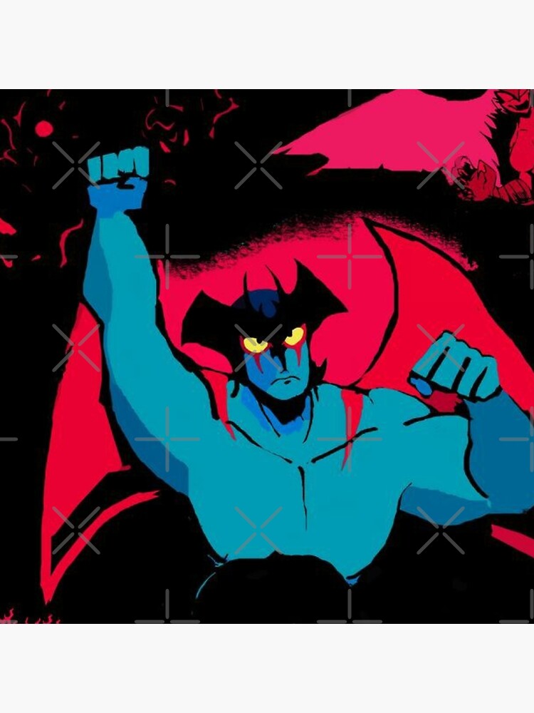 Ryo Asuka Devilman Crybaby Anime Dark Throw Pillow - Image 2