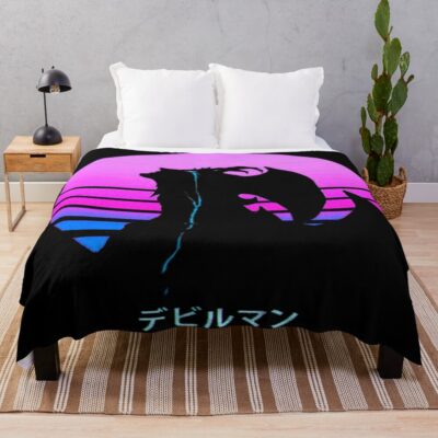 Akira Fudo Devilman Crybaby Poster Throw Blanket