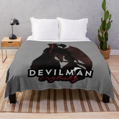 Ryo Asuka Devilman Crybaby Vintage Throw Blanket