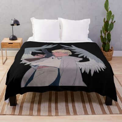 Akira Fudo Devilman Crybaby Retro Sunset Throw Blanket