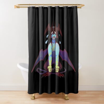 Ryo Asuka Devilman Crybaby Grey Shower Curtain