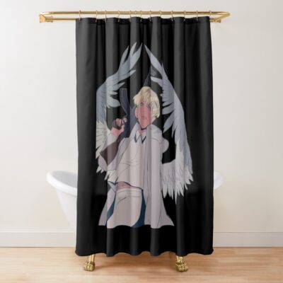 Akira Fudo Devilman Crybaby Retro Sunset Shower Curtain
