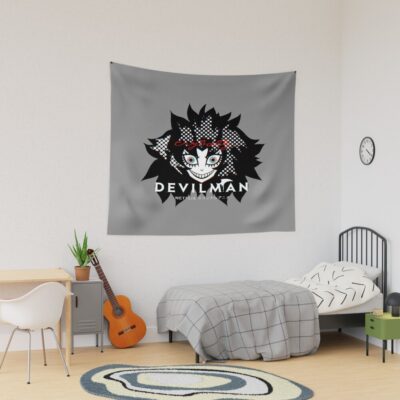 Akira Fudo Devilman Crybaby Retro Graphic Tapestry