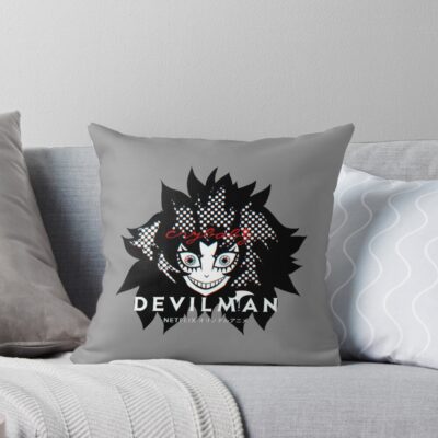 Akira Fudo Devilman Crybaby Retro Graphic Throw Pillow