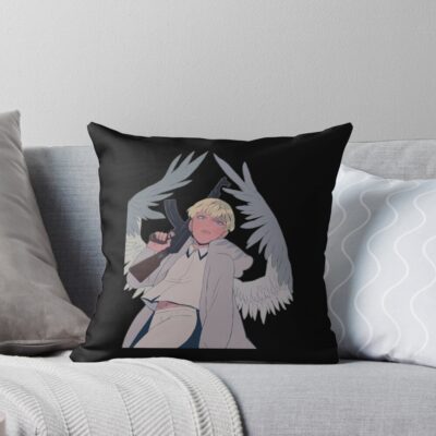 Akira Fudo Devilman Crybaby Retro Sunset Throw Pillow