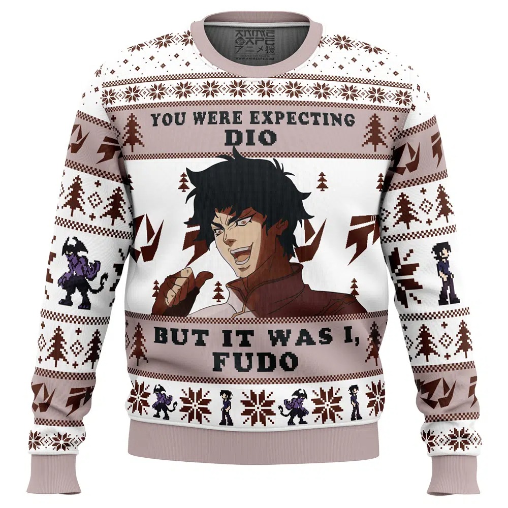 You Were Expecting Dio But It Was I, Fudo Devilman Crybaby Ugly Christmas Sweaters