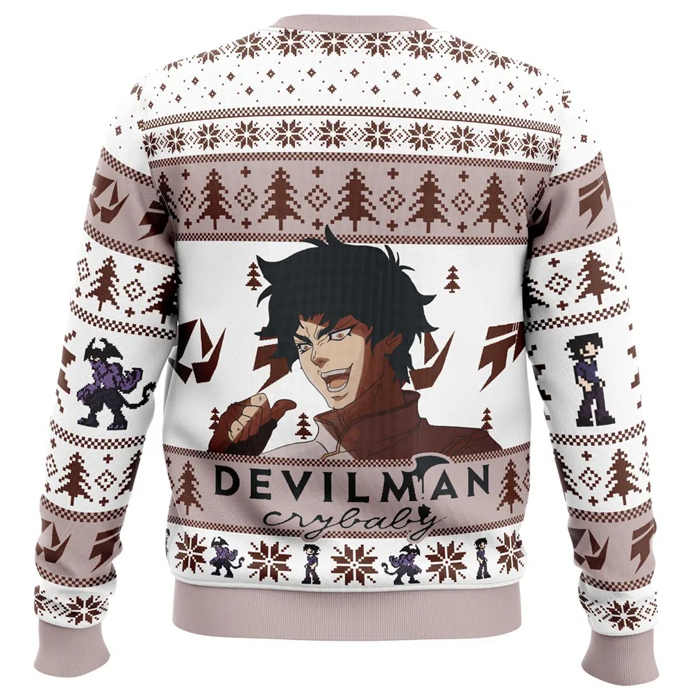 You Were Expecting Dio But It Was I, Fudo Devilman Crybaby Ugly Christmas Sweaters - Image 2